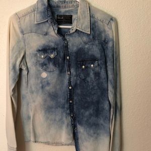 Blue steel denim long sleeve shirt